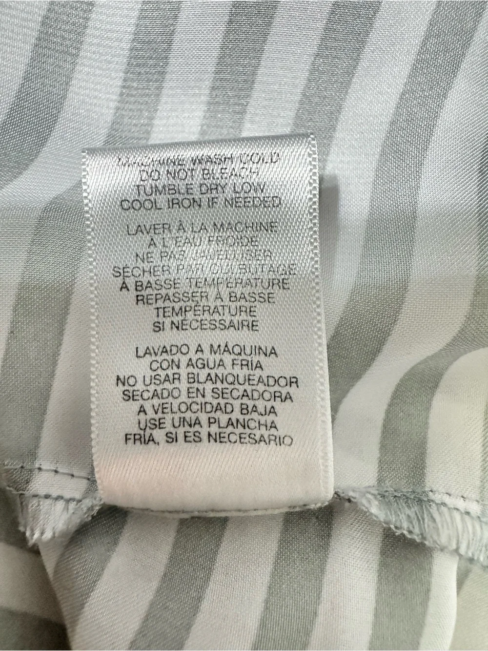 Michael Kors Gray White Striped Sleeveless Tank Blouse Top XL Satin Look